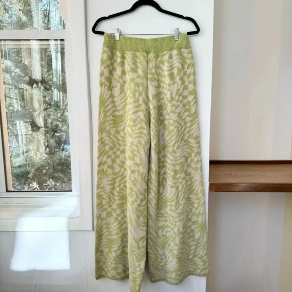 NWT For Love and Lemons Simone Wide Leg Two Piece Sweater Set Green Medium - Picture 13 of 17
